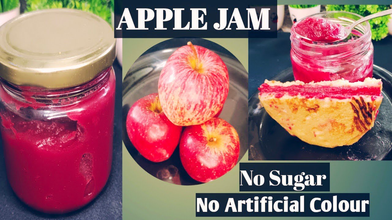 Easy Healthy No Sugar No Artificial Colour Apple Jam Recipe.😍