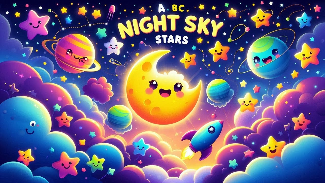ABC Night Sky Stars 🌙 | Learn ABC with Stars & Moon