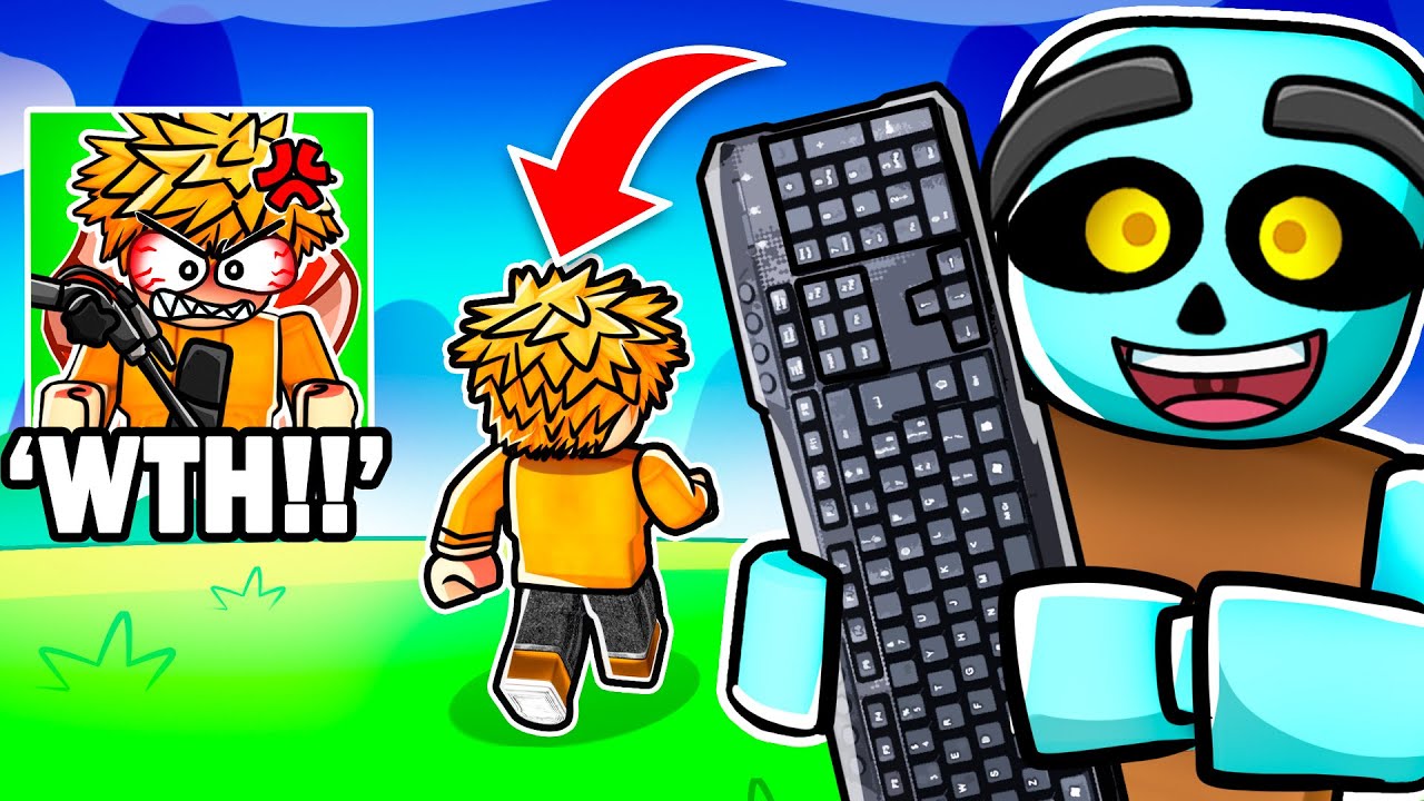 WIRELESS KEYBOARD PRANK On MY LITTLE BROTHER In Roblox...