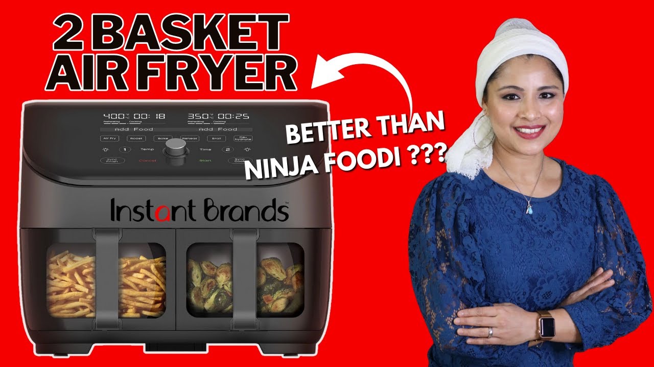 Аэрофритюрница Instant Vortex Plus с двумя корзинами и функцией ClearCook — подробный обзор и при...
