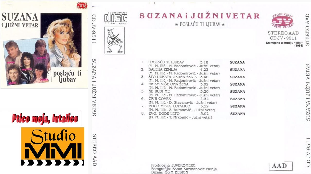 Suzana Jovanovic i Juzni Vetar - Ptico moja, lutalico (Audio 1995)