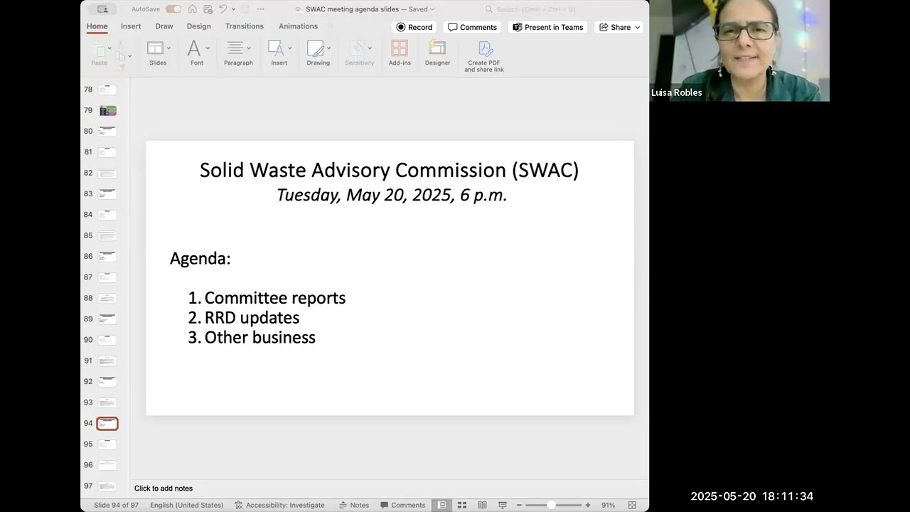 SWAC Meeting May 20, 2025