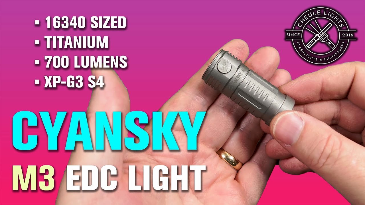 CyanSky M3 is tiny, rugged Titanium 16340 EDC with some serious punch for it's size!