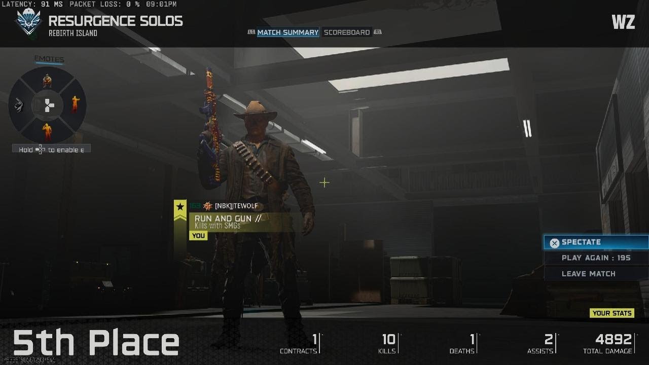 Call of Duty_Warzone Resurgence Solo 10&1 5th Place