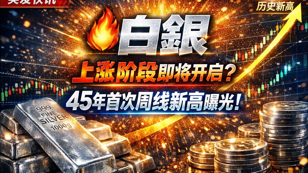 🔥白银上涨阶段即将开启？45年首次周线新高曝光！                                             #黄金 #白银 #避险资产 #大宗商品 #贵金属 #资产重配