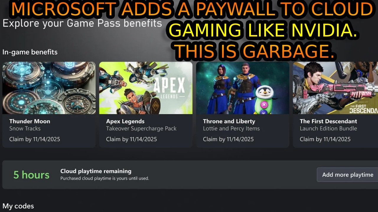XBOX Cloud Gaming Gets A Paywall EVEN WITH GAMEPASS. Microsoft Keeps Killing XBOX.