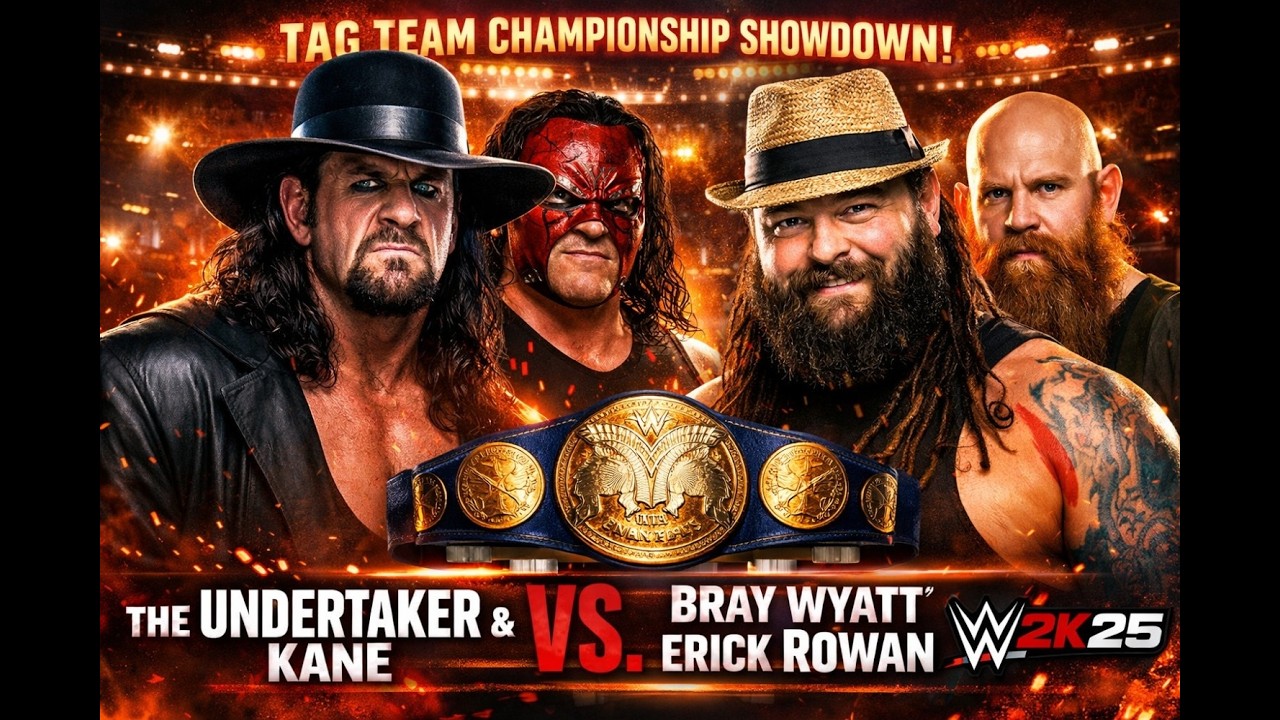 The Undertaker & Kane vs Bray Wyatt & Erick Rowan – Tag Team Championship Showdown | WWE 2K25