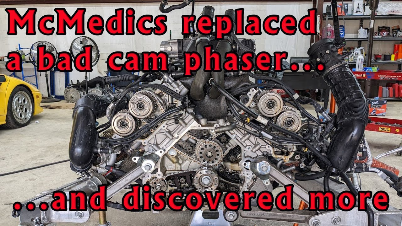 Diagnosing bad cam phasers and the repair process in a McLaren 650s.