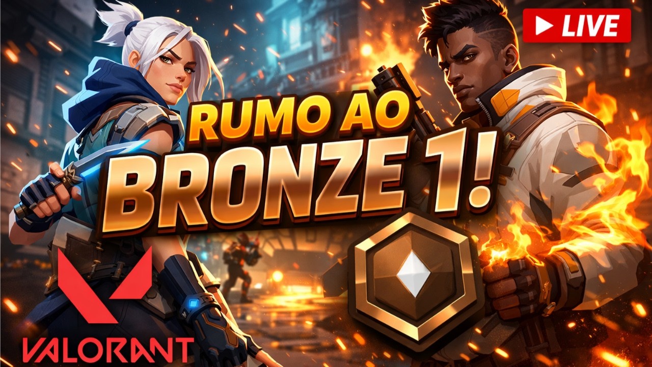 🔥 RUMO A BRONZE 1! Hoje é dia de subir no Valorant! Será que conseguimos? @MonsterEnergy