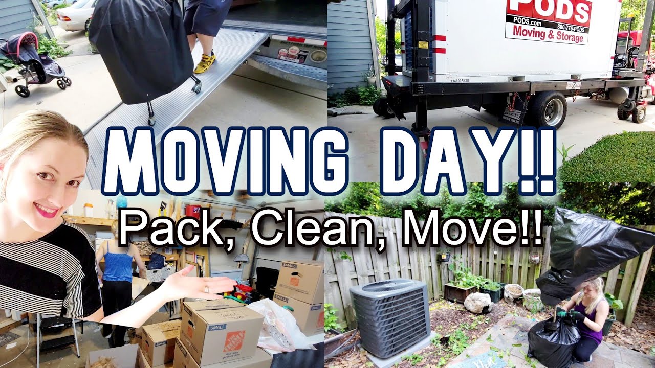 PACKING AND MOVING // MOVING DAY // CLEAN WITH ME!