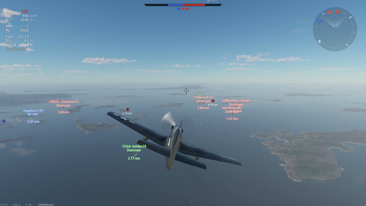 War Thunder; PT-810, A-36; Destroying multiple reserve Destroyers with Strike Aircraft; Naval Arcade