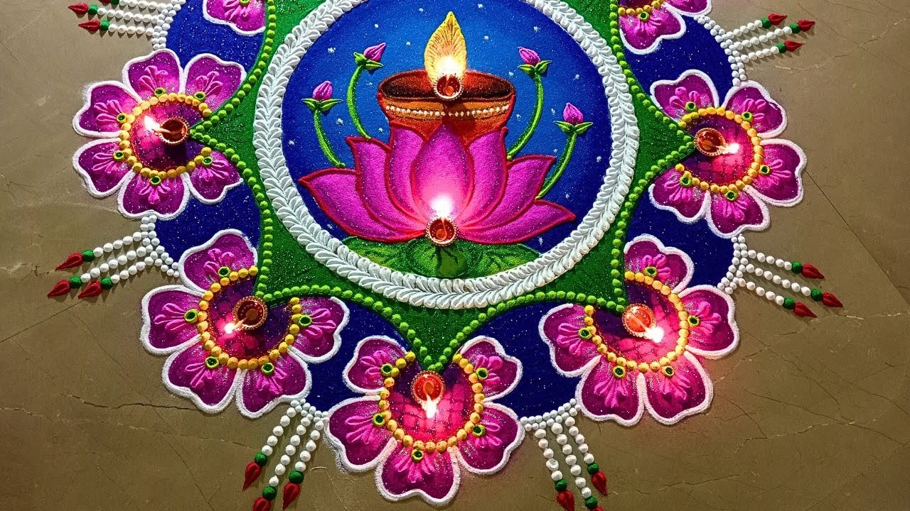 Big and attractive Diwali rangoli- 2025 ,   #11