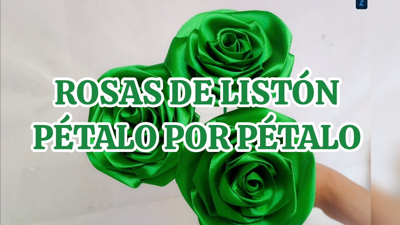 Rosa de listón Pétalo por pétalo #rosaseternas #bouquets #diy #easy 