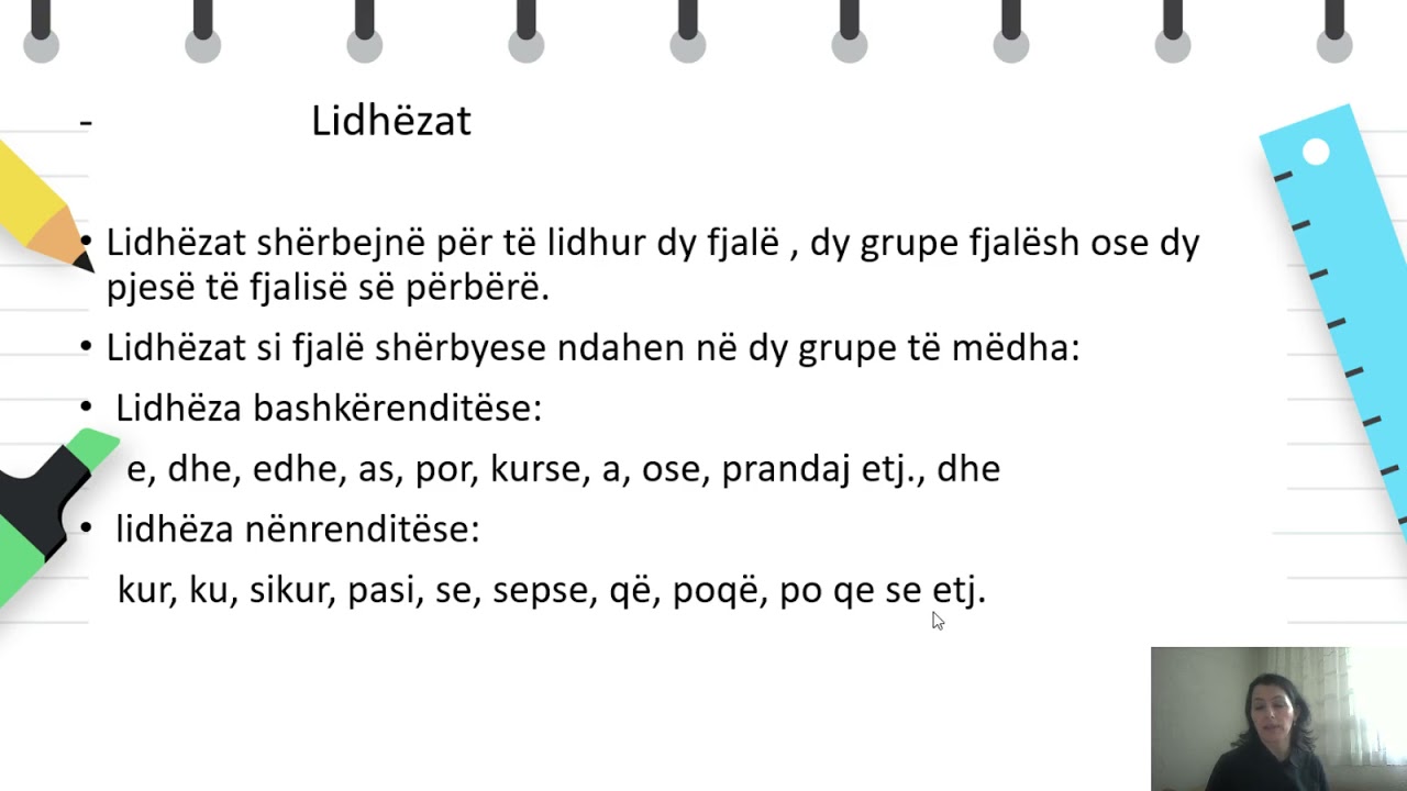 Klasa 7 - Gjuhë shqipe - Pjesët e pandryshueshme të ligjeratës