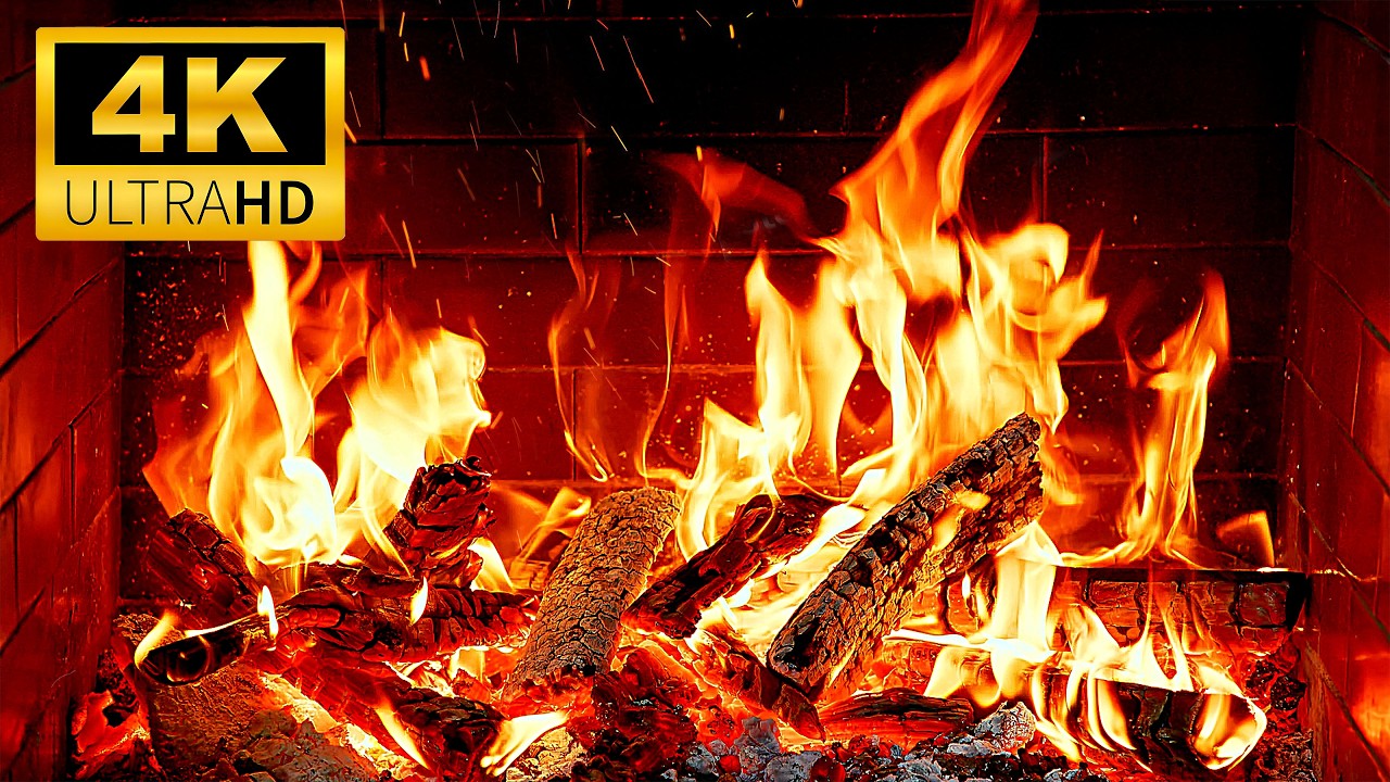 🔥 Beautiful 4K Fireplace for Your TV | Crackling Fire Sounds & Dancing Flames | Relaxing Ambience