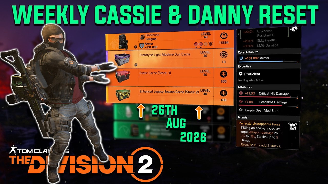 The Division 2 | Cassie & Danny Weekly Reset + Escalation Reset (Aug 26, 2026)