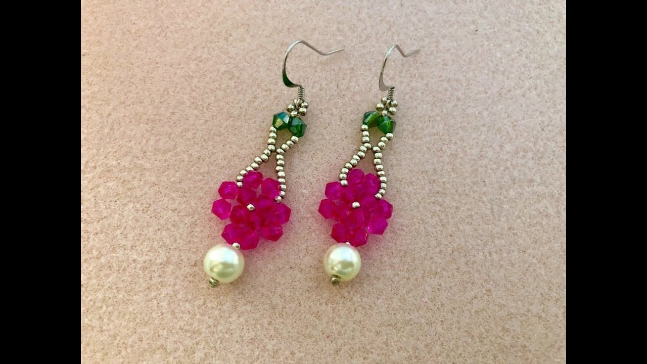 Simply Spring Bicone Earrings || How to make Beaded Earrings