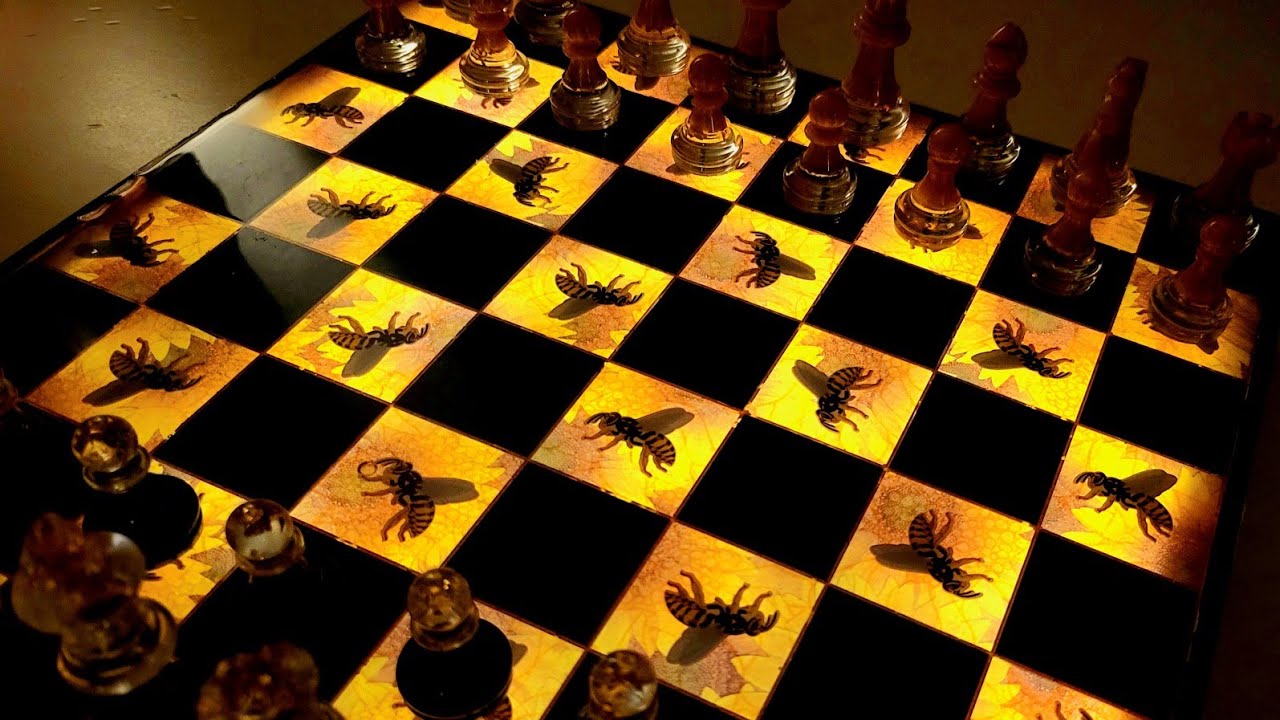 *EASY* DIY Resin *Lighted * Bee Chess Set  - Everyone Will Want To Play!