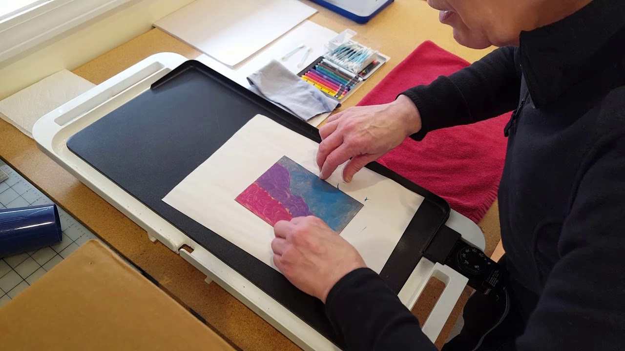 Intaglio printing with a pasta maker. Step 3: Printing the plate