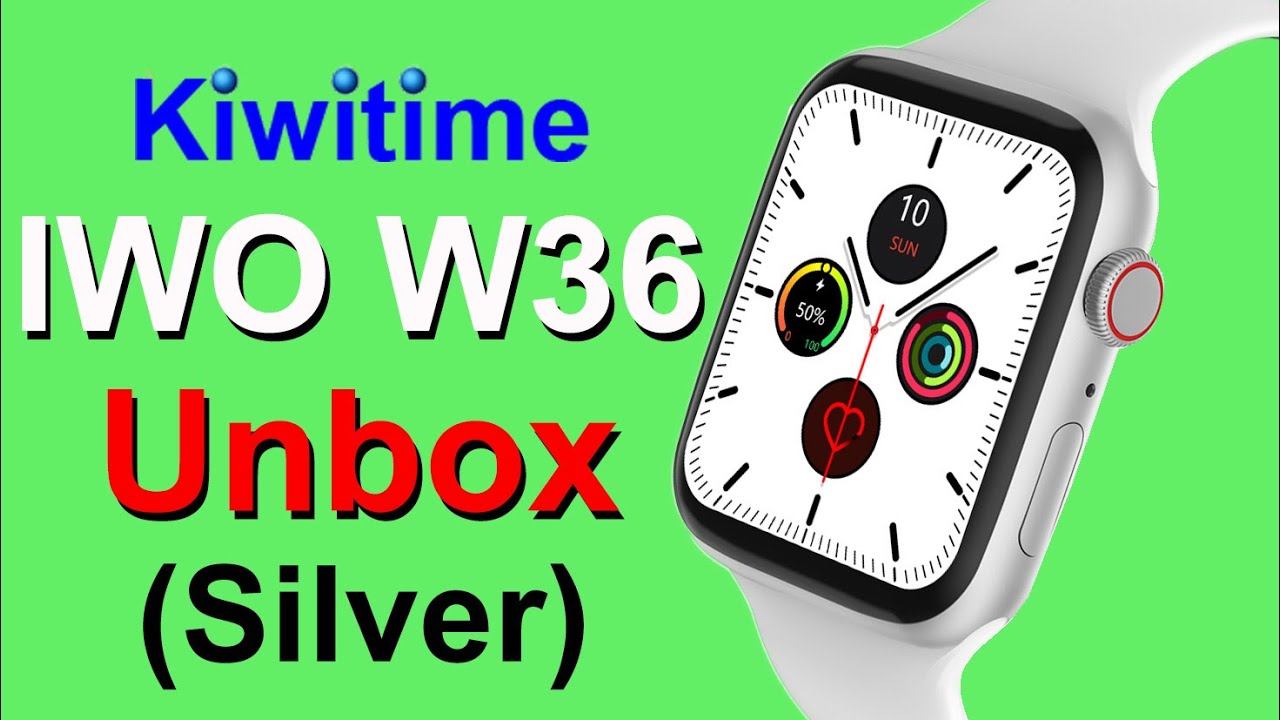 KIWITIME IWO W36 SmartWatch Silver Unbox-1.75 inch Screen/SPO2 Function/Two Buttons/IP68 Waterproof