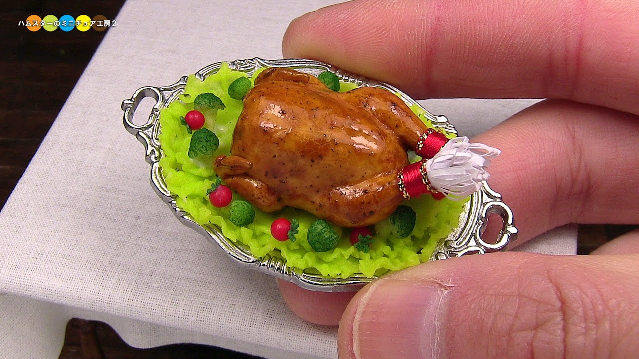 DIY Miniature Roast Turkey (Fake food)　ミニチュアローストチキン作り