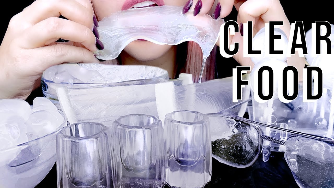 ASMR CLEAR FOOD, Edible GLASSES, Aloe Vera, Shot glass | Eating Sounds 먹방