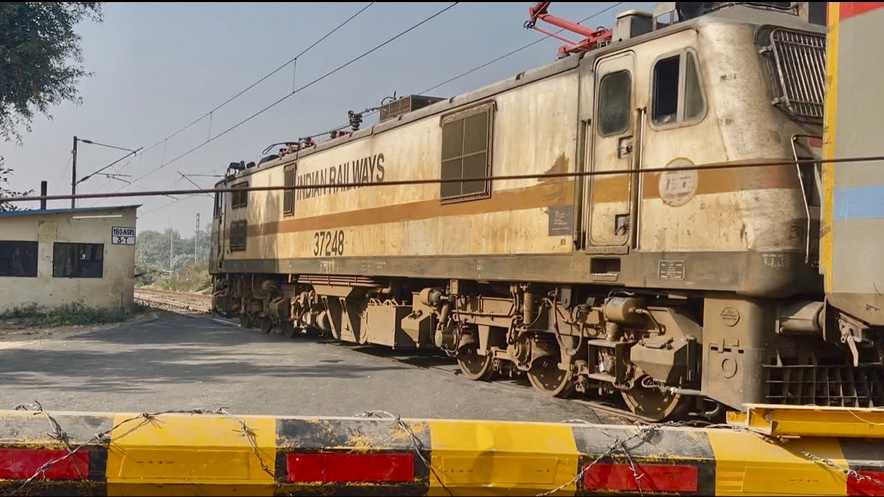 HIGH SPEED TRAINS CROSSING RAILROAD CROSSINGS | Level Crossing | Indian Railways Trains