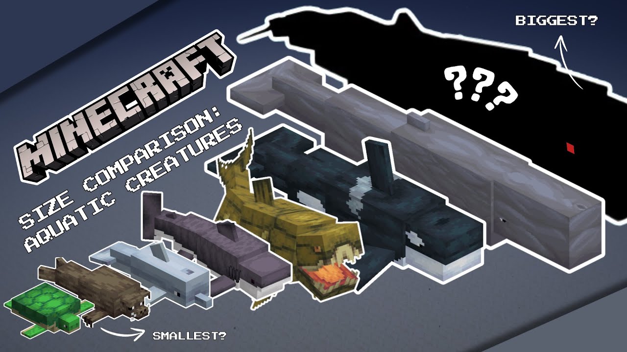 Minecraft Size Comparison: Aquatic Creatures (Alex's Mobs, Upgrade Aquatic, & MORE) 1.20.1