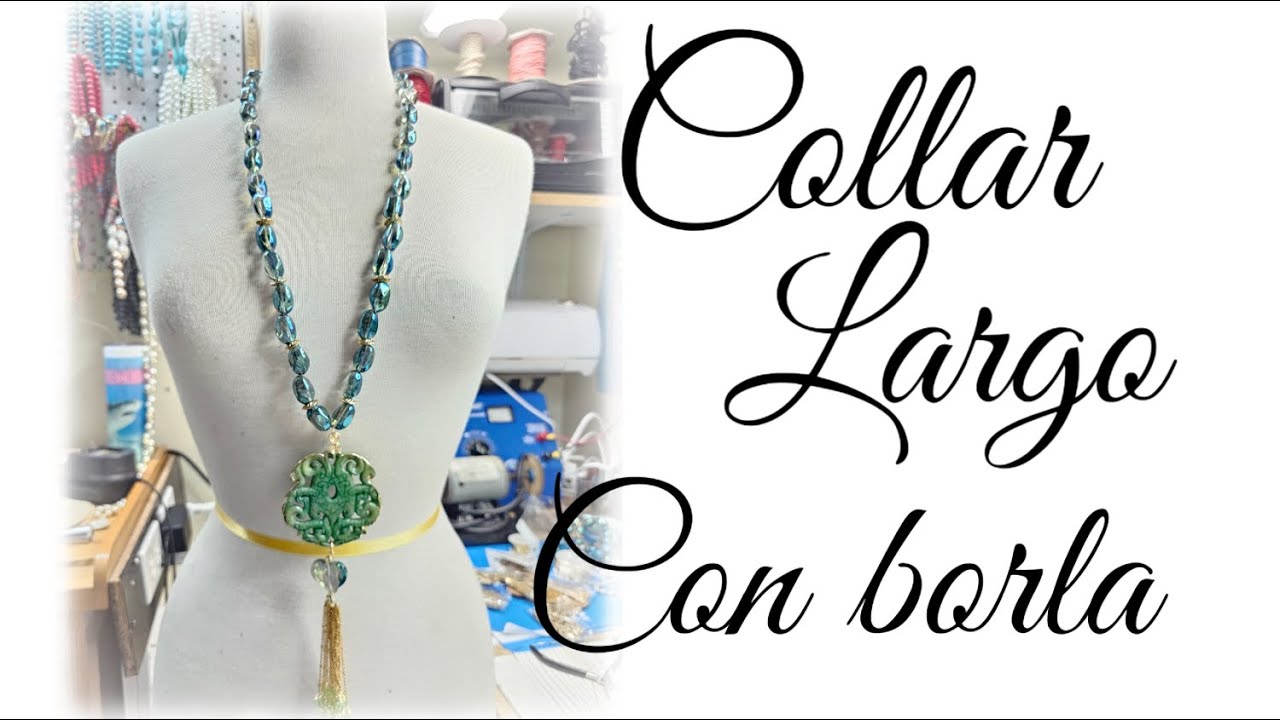COLLAR LARGO CON BORLA #bisuteria #alambre