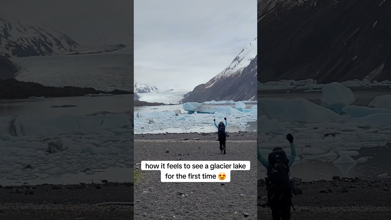 worth the hike 😍 #glacierlake #glacier #alaskaglacier #alaskaelopement #hikingelopement #alaska