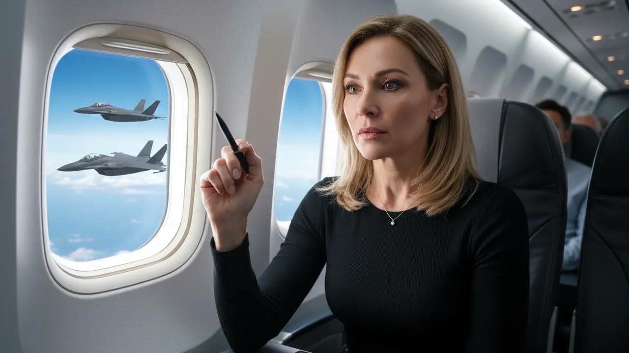 Była tylko pasażerką lotu — dopóki jej znak wywoławczy ujawnił prawdę, a dwa F-22 oddały salut nagle