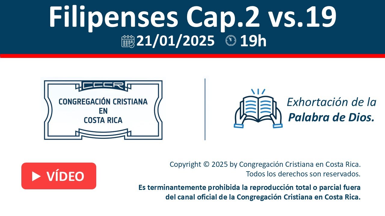 Santo Culto a Dios 21-01-2025 - Filipenses Cap.2 vs.19 - 19:00Hs/7:00pm.