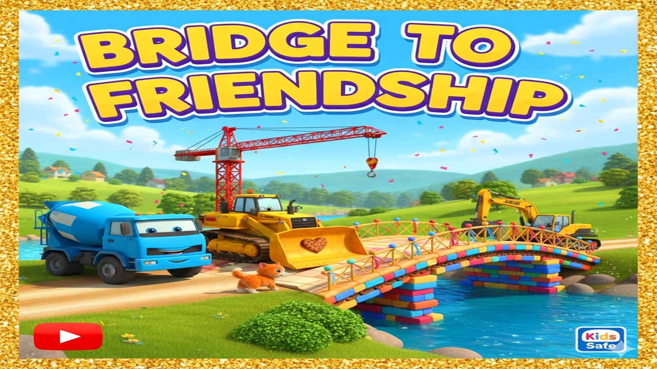 Friendship Construction 🌉Tower Crane & Cement Mixer 🏗️ Building the Bridge 💛 Team Spirit 🚧 | Cartoon