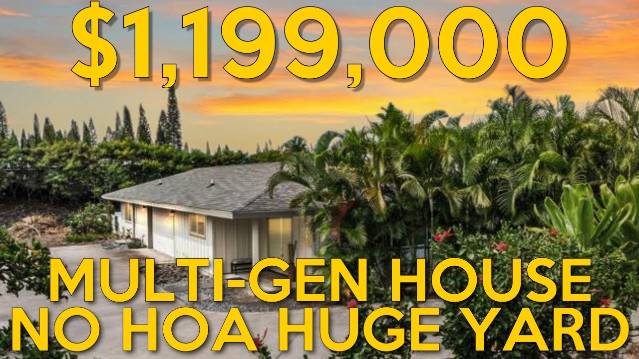 Affordable Kailua-Kona Home with Guest Suite, Huge Fenced Yard & Ocean View