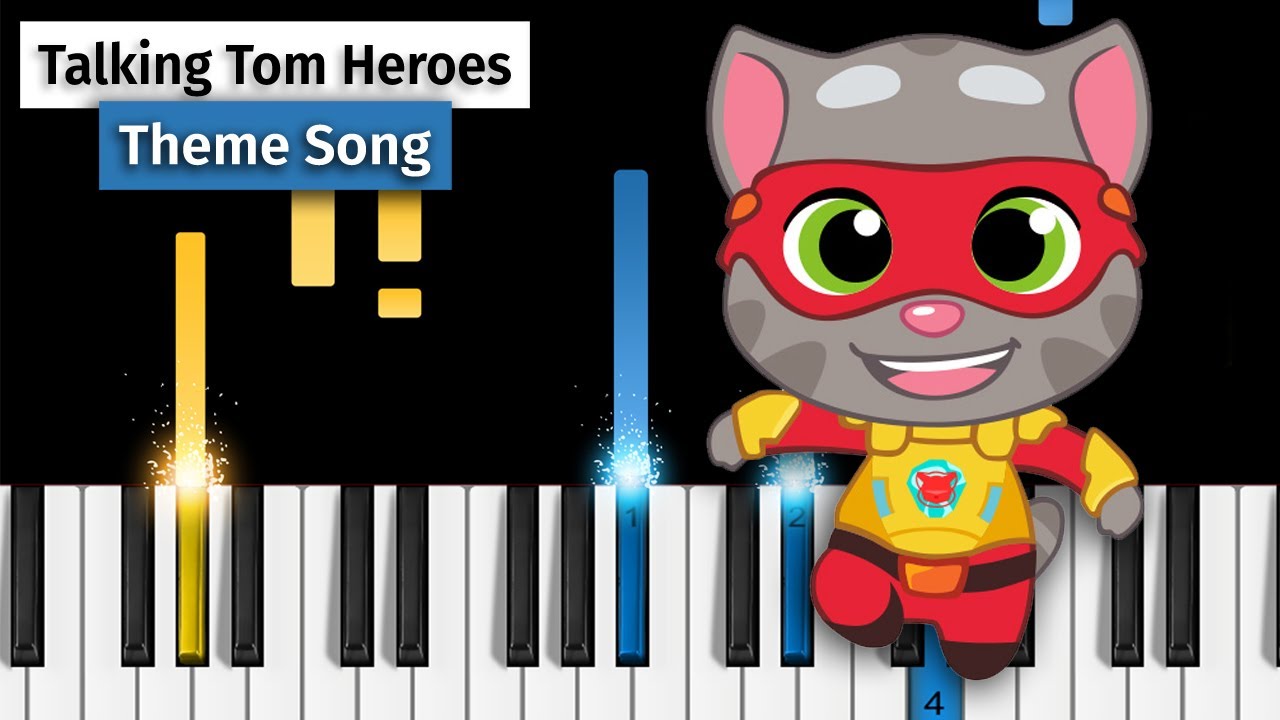 Talking Tom Heroes - Theme Song - Piano Tutorial / Piano Cover