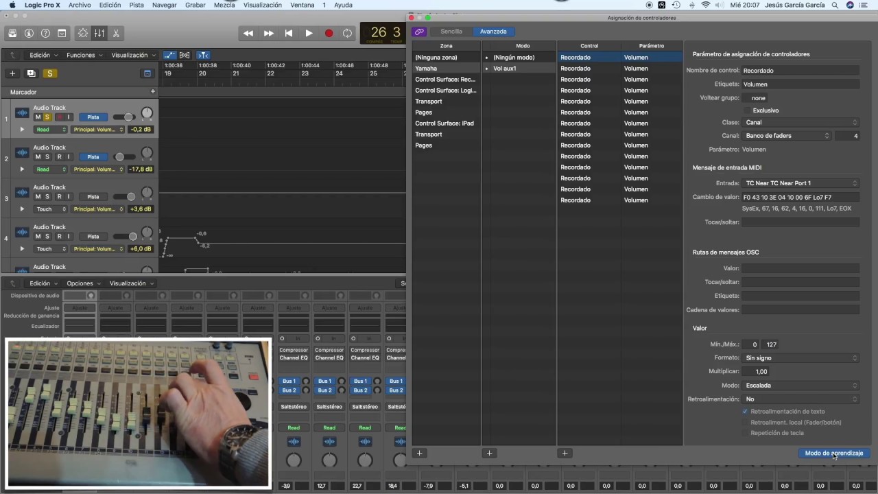 Controlar Logic Pro X desde Yamaha 01V primera versión