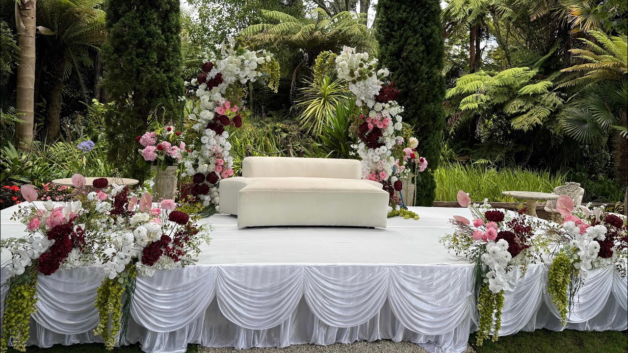 Dreamy Outdoor Wedding Decoration | Luxury Floral Stage Setup 