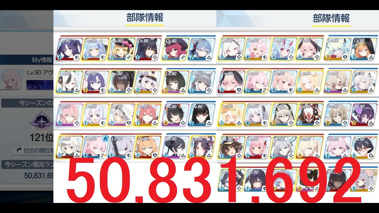 【ブルアカ】 総力戦 ペロロジラ 屋外戦 LUNATIC　8凸 50,831,692　ヒナタルミ、固有4SPなし　最終日　【ブルーアーカイブ】