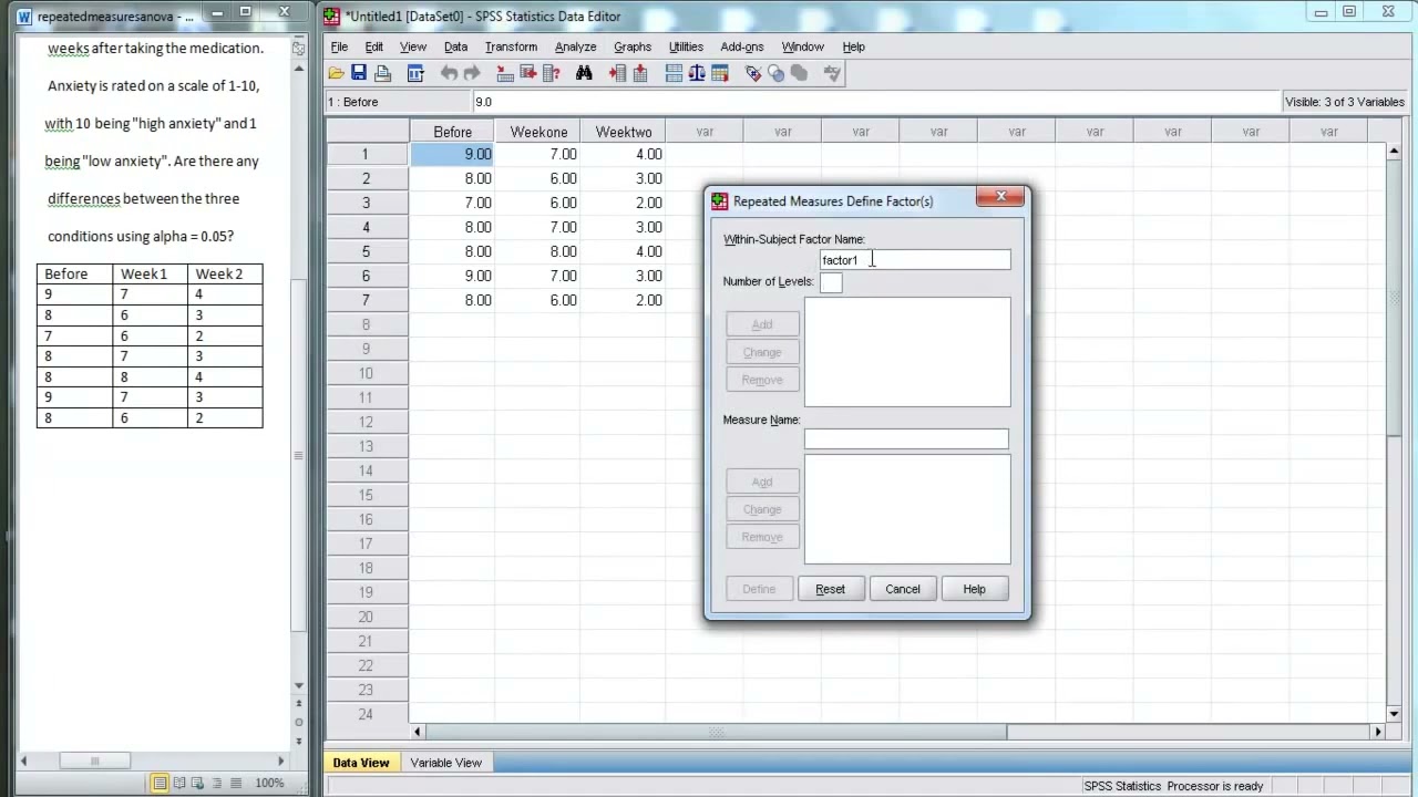 SPSS - repeated measures ANOVA