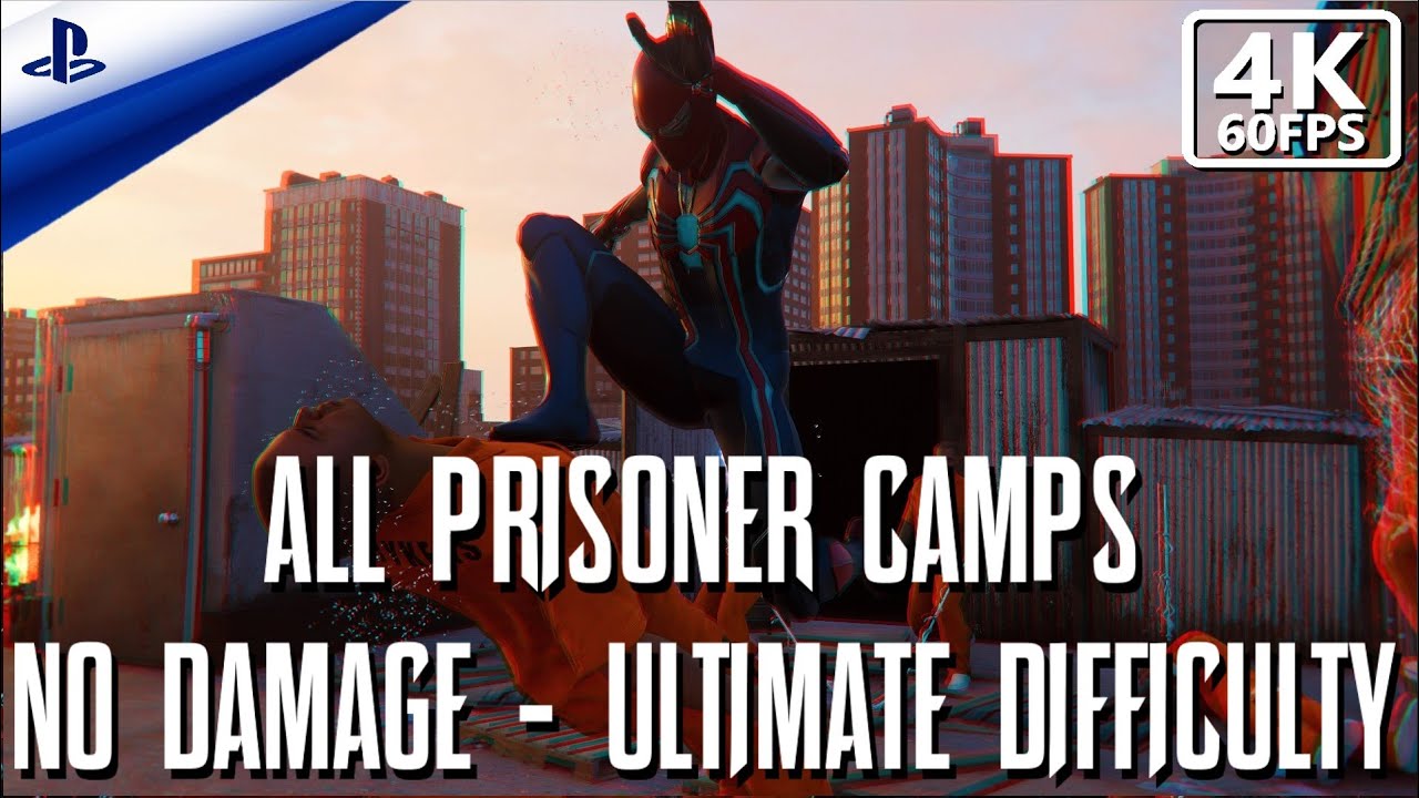 Spider-Man: Remastered PS5 - All Prisoner Camps *NO DAMAGE* With Different Suits