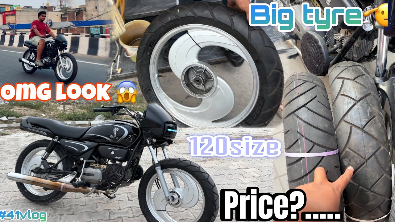 New big tyre🤯 | SIZE 120/80/18 monster tyre 👀🙌. | OMG LOOK | full modified | #splendormodifiednew