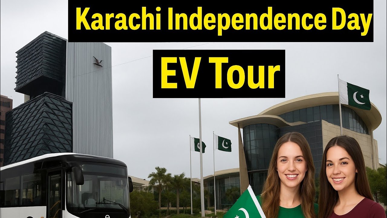 Independence Day EV Bus Ride in Karachi 🇵🇰 | Beautiful Karachi City Tour 2025