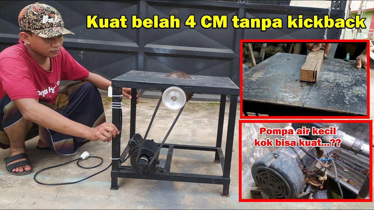 pompa air bekas jadi table saw mini namun bertenaga