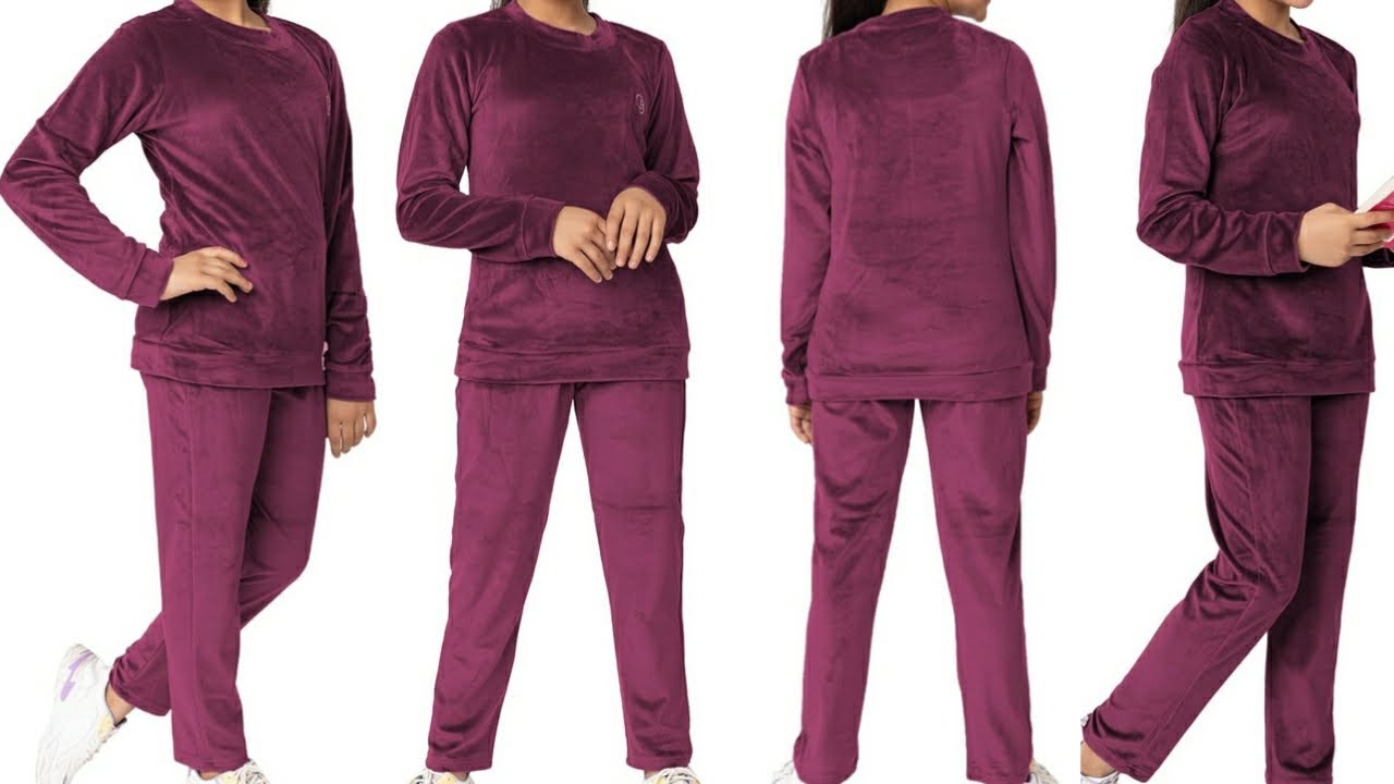 Winter night suit cutting and stitching/ Velvet co-ord set cutting stitching/How to make co-ord set