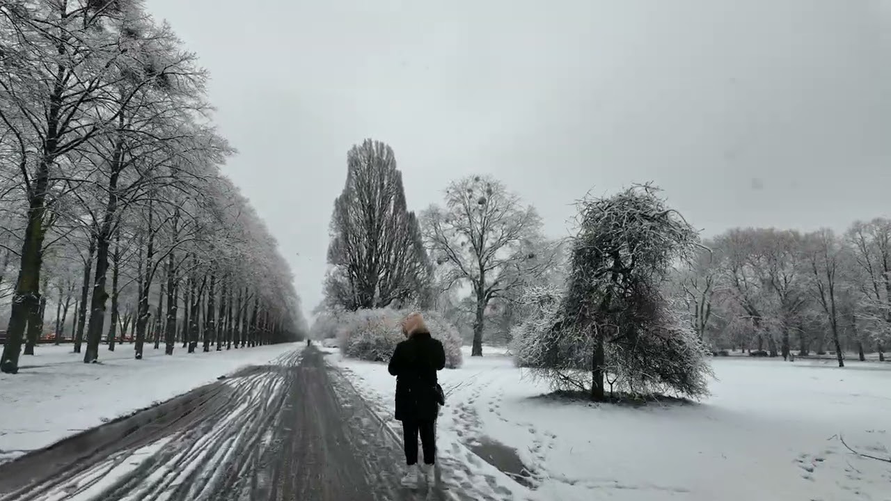 4k Snow Walk in Tour Hannover City 01/2025