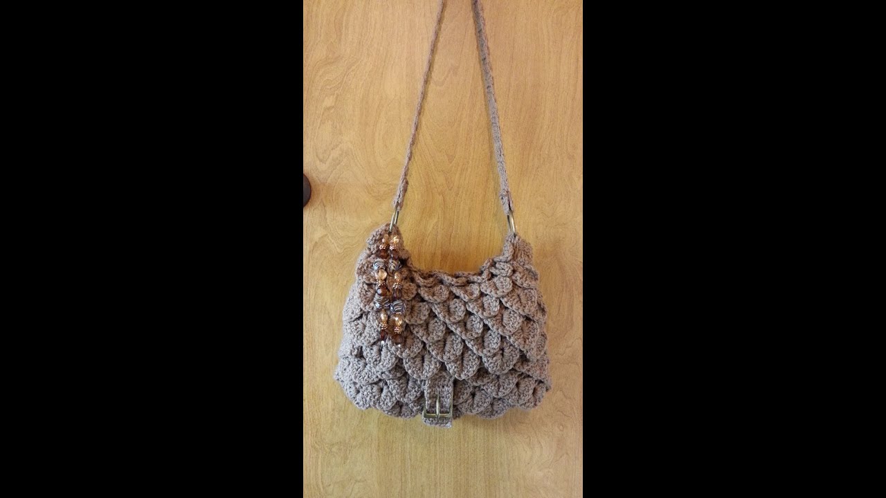 How to Crochet a Handbag - Crocodile Stitch Handbag