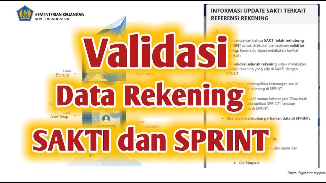 Validasi Data Rekening Sakti dan Sprint