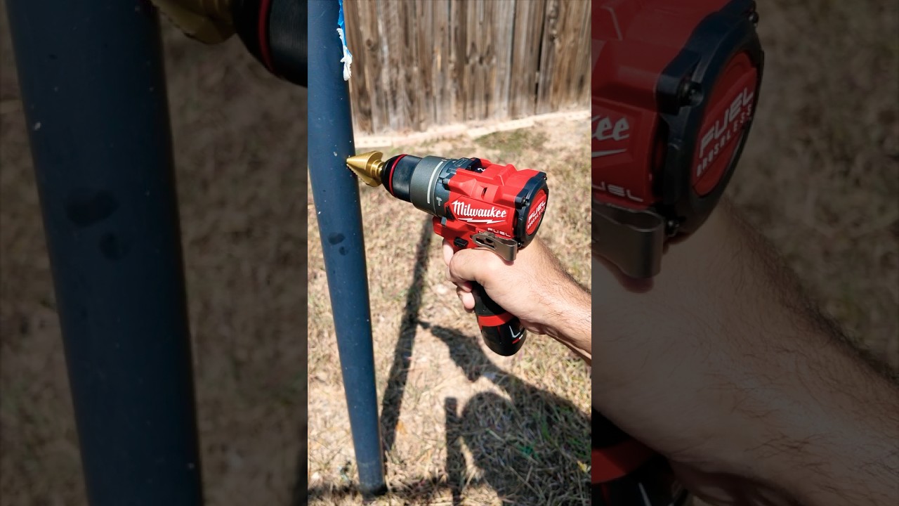 Milwaukee M12 Fuel brushless hammer drill 3402-20. Drilling on metal