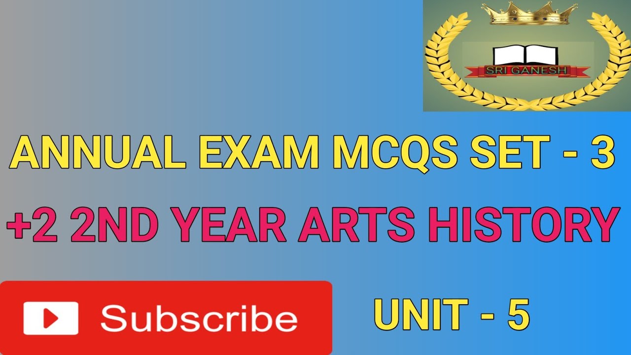 Plus two History Annual Exam Mcqs SET - 3 ❤️❤️❤️