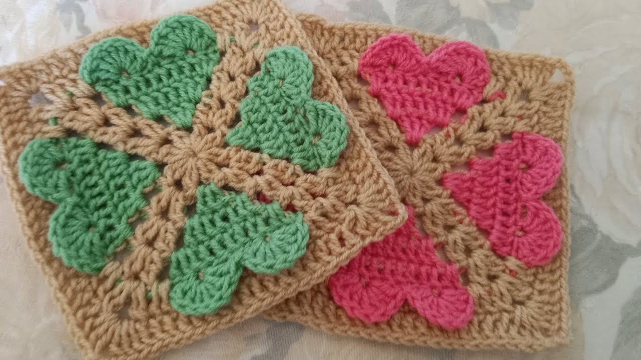 Crochet a Beautiful Heart Pattern Granny Square 